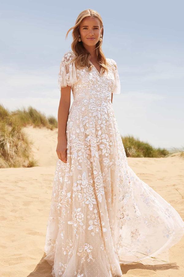 needle & thread Sequin Paradise Short Sleeve Gown