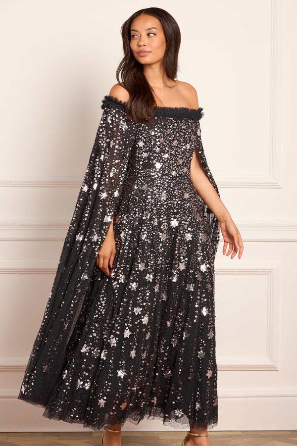 Needle & Thread Shooting Stars Cape Ankle Gown