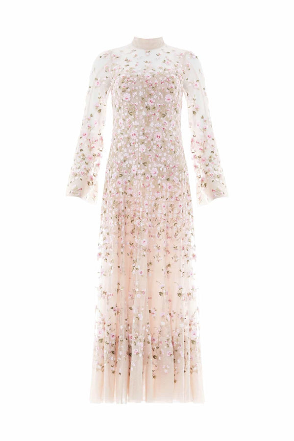 Needle & Thread Sylvia Rose Long Sleeve Ankle Gown