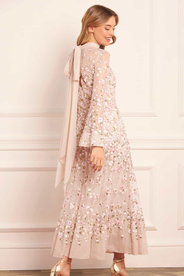 Needle & Thread Sylvia Rose Long Sleeve Ankle Gown