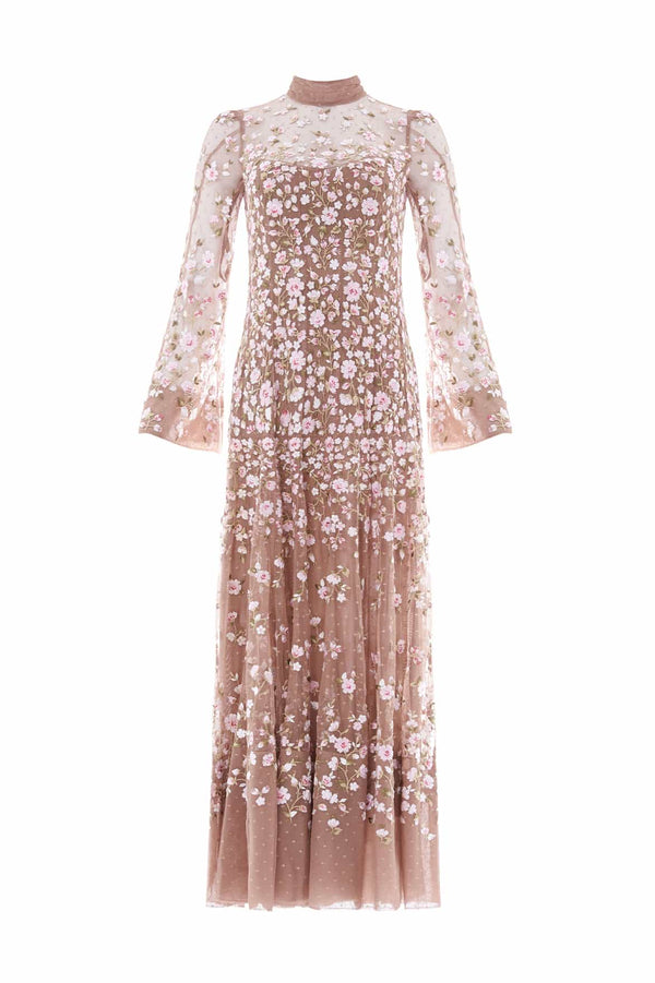 Needle & Thread Sylvia Rose Long Sleeve Ankle Gown