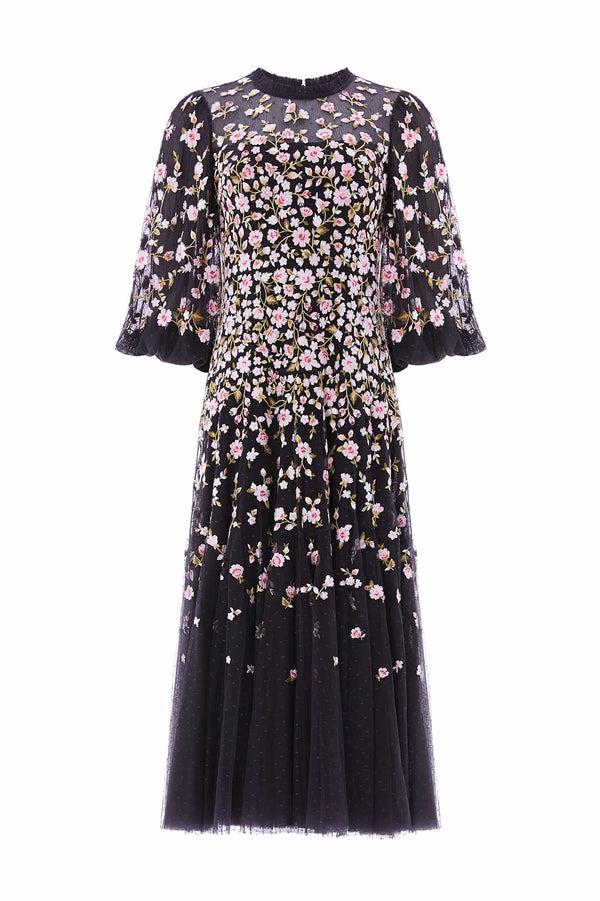 Needle & Thread Sylvia Rose Round Neck Ankle Gown