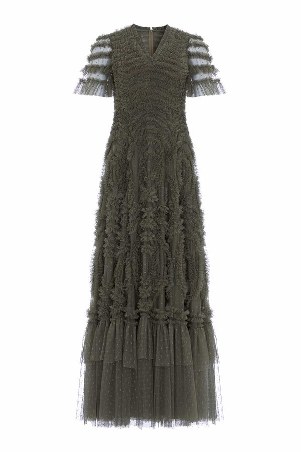 Needle & Thread Verity Ruffle V-Neck Gown