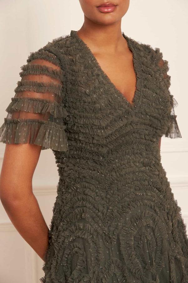 Needle & Thread Verity Ruffle V-Neck Gown