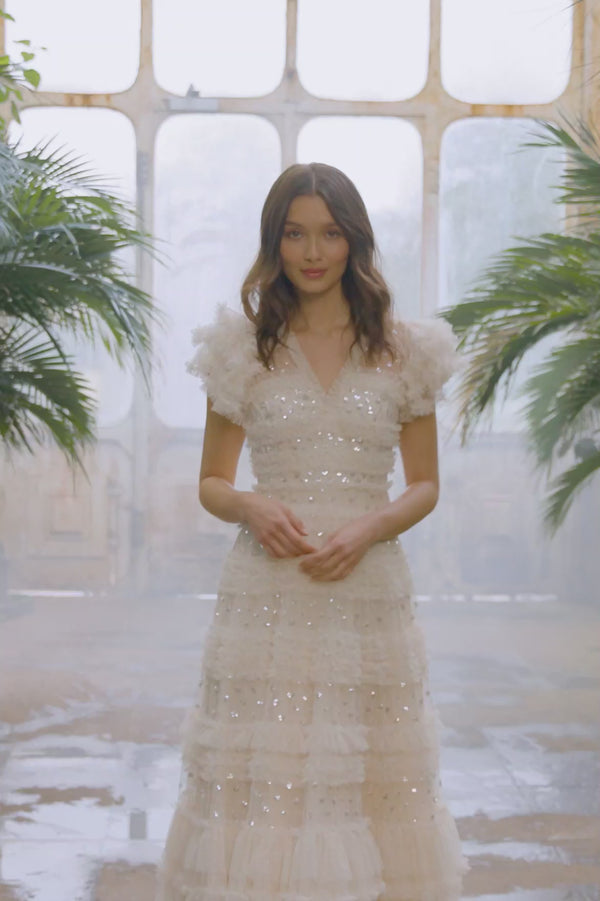 Needle & Thread Vivian V-Neck Gown