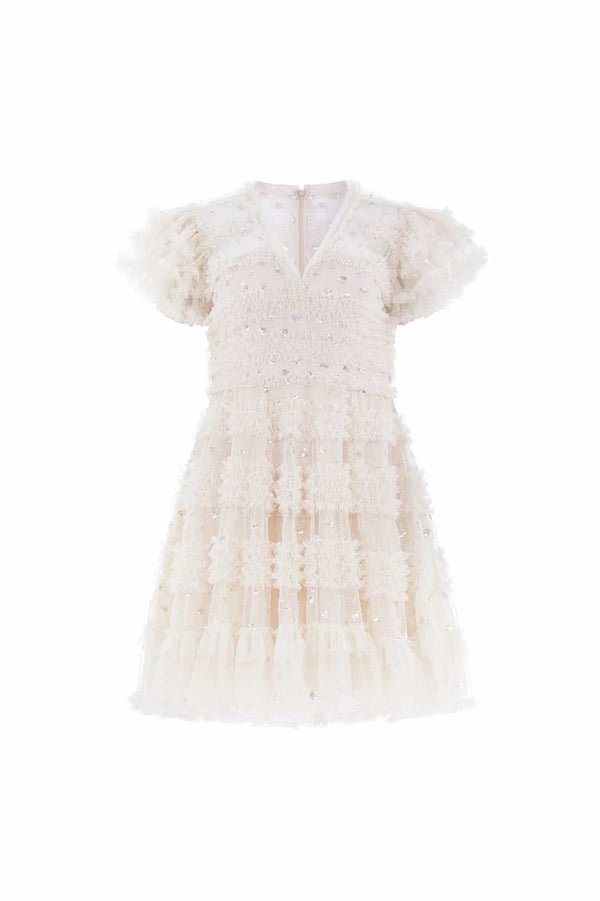 Needle & Thread Vivian V-Neck Micro Mini Dress