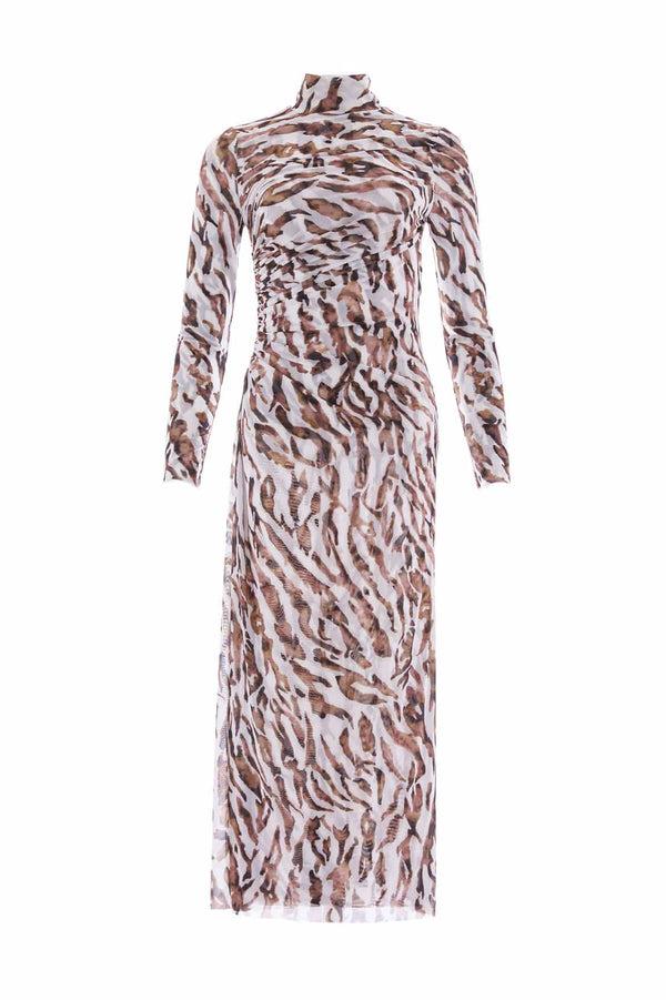 Needle & Thread Zebra Turtleneck Ankle Gown