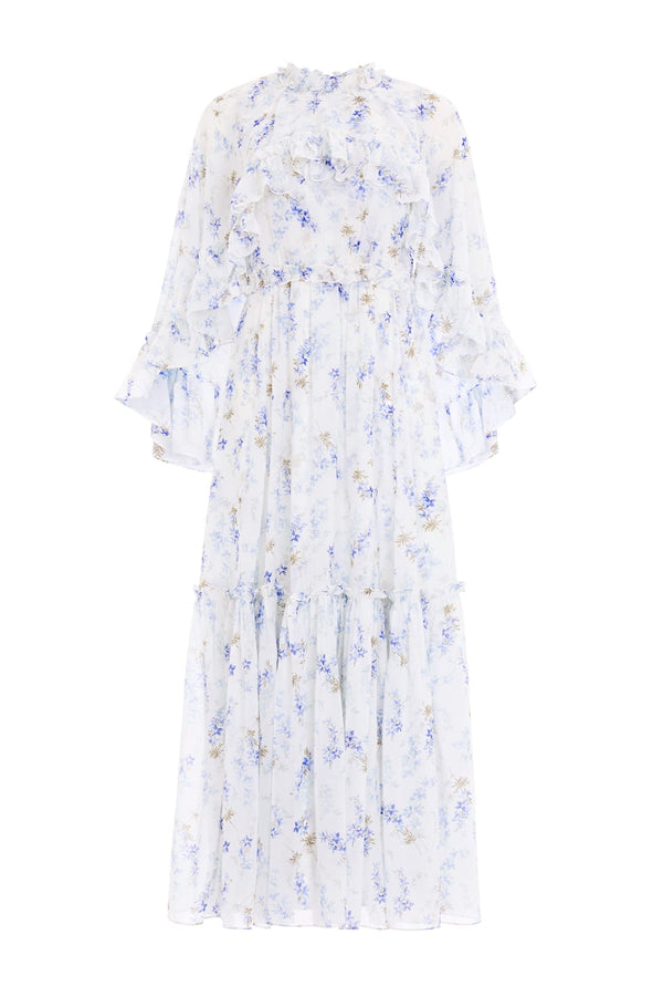 Needle & Thread Ophelia Ditsy Harper Chiffon Cape Ankle Gown