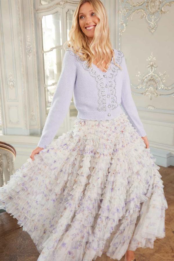 needle & thread Ophelia Ditsy Hattie Ruffle Ankle Skirt