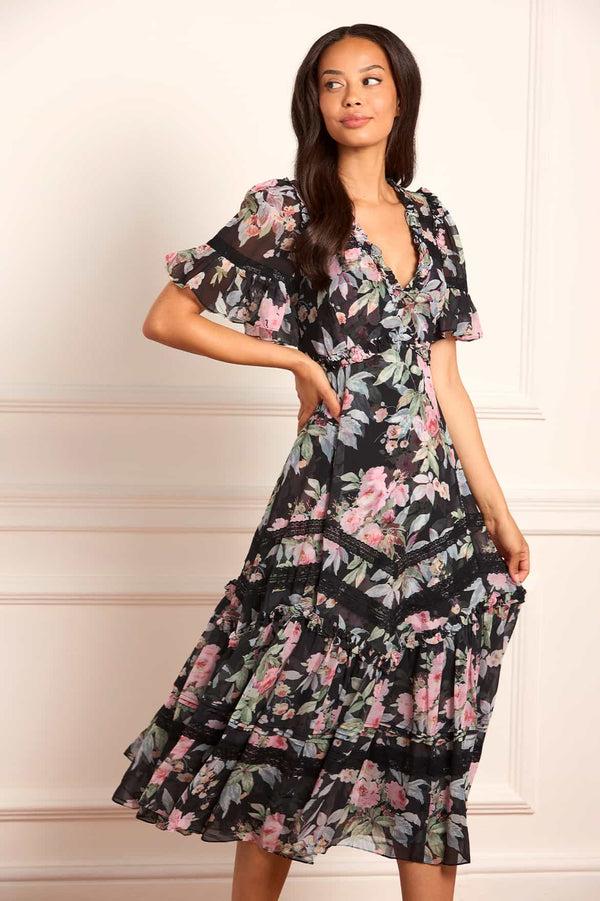 Needle & Thread Paradise Garden Sonata Georgette Ballerina Dress