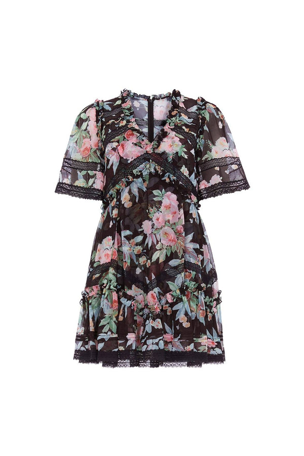 Needle & Thread Paradise Garden Sonata Georgette Micro Mini Dress
