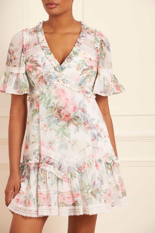 needle & thread Paradise Garden Sonata Georgette Micro Mini Dress