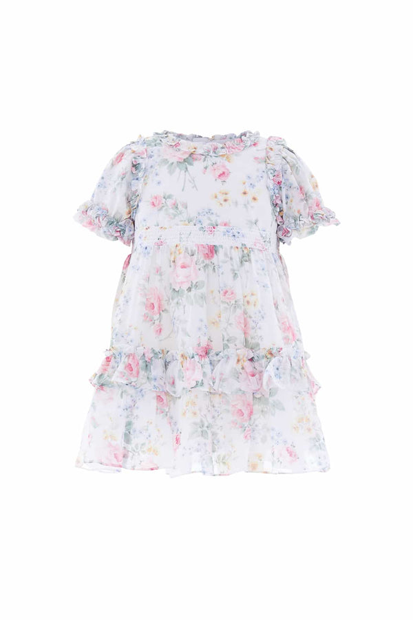 Needle & Thread Pompadour Garden Chiffon Smocked Baby Dress