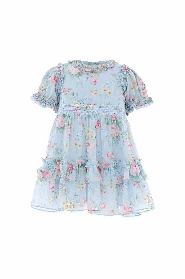 Needle & Thread Pompadour Garden Chiffon Smocked Baby Dress