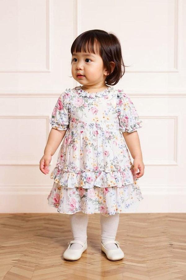 needle & thread Pompadour Garden Chiffon Smocked Baby Dress