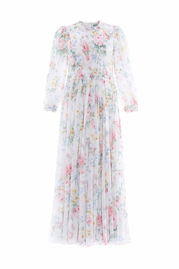 Needle & Thread Pompadour Garden Chiffon Smocked Ballerina Dress
