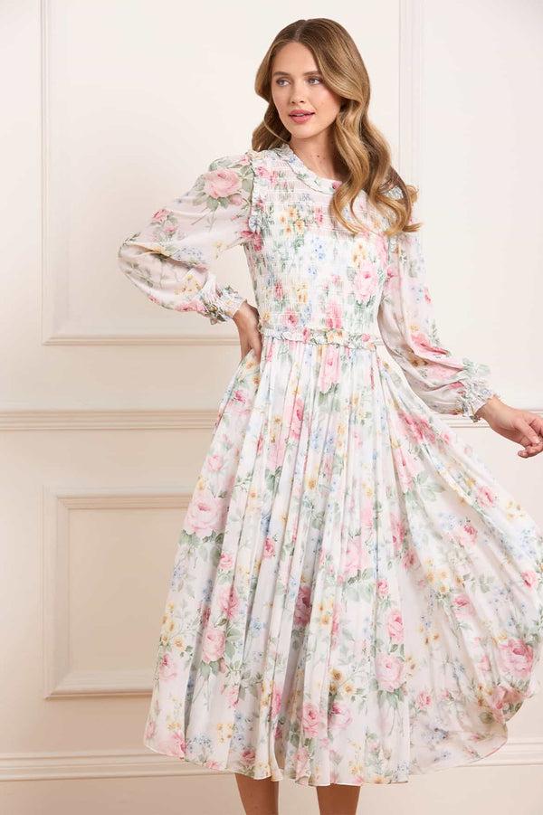 needle & thread Pompadour Garden Chiffon Smocked Ballerina Dress