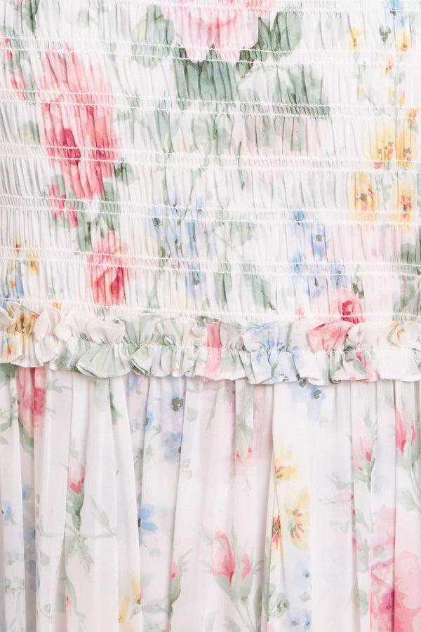 Needle & Thread Pompadour Garden Chiffon Smocked Cami Ankle Gown