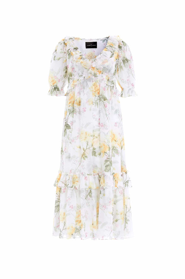 Needle & Thread Rose Chiffon Short Sleeve Ballerina Dress