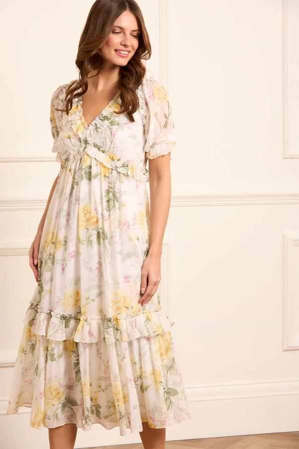 needle & thread Rose Chiffon Short Sleeve Ballerina Dress