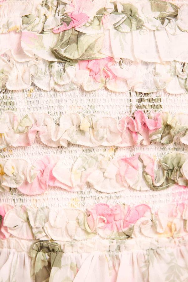 Needle & Thread Rose Chiffon Smocked Off-Shoulder Top