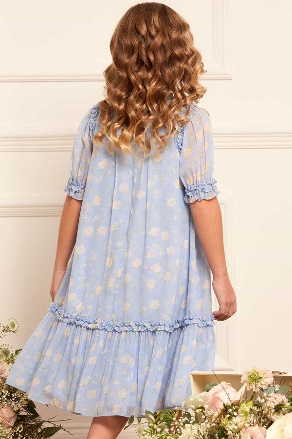 Needle & Thread Rose Ditsy Chiffon Short Sleeve Kids Dress