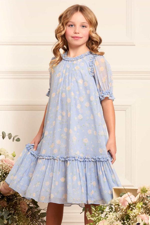 needle & thread Rose Ditsy Chiffon Short Sleeve Kids Dress