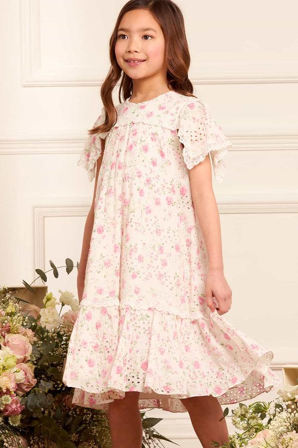 needle & thread Rose Ditsy Cotton Broderie Kids Dress