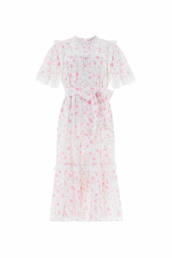 Needle & Thread Rose Ditsy Cotton Broderie Midaxi Dress