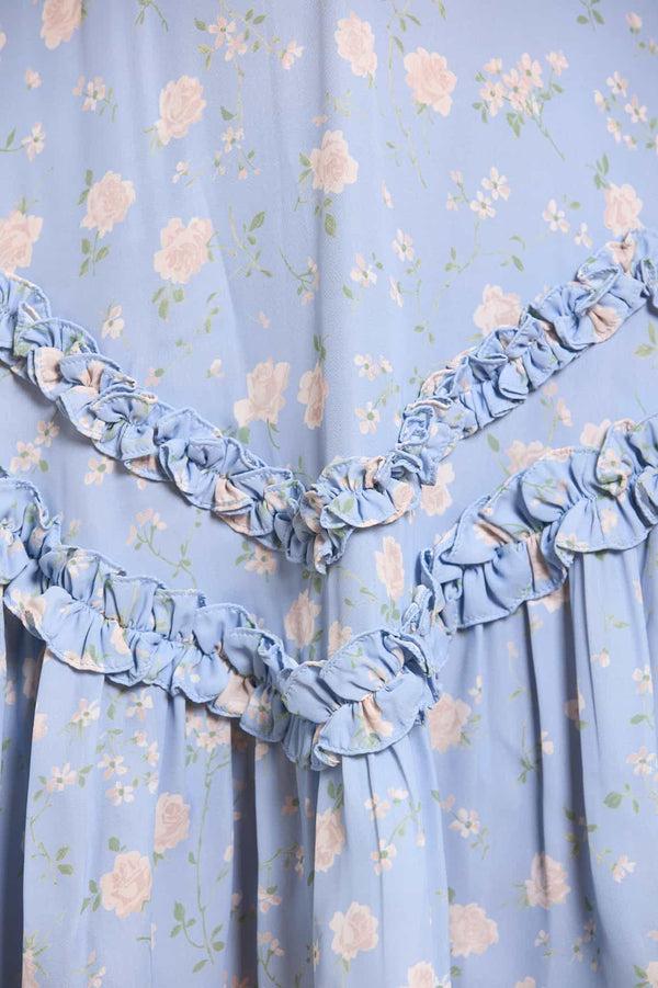 Needle & Thread Rose Ditsy Satin V-Neck Micro Mini Dress