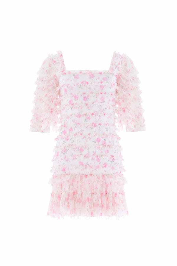 Needle & Thread Rose Ditsy Short Sleeve Micro Mini Dress