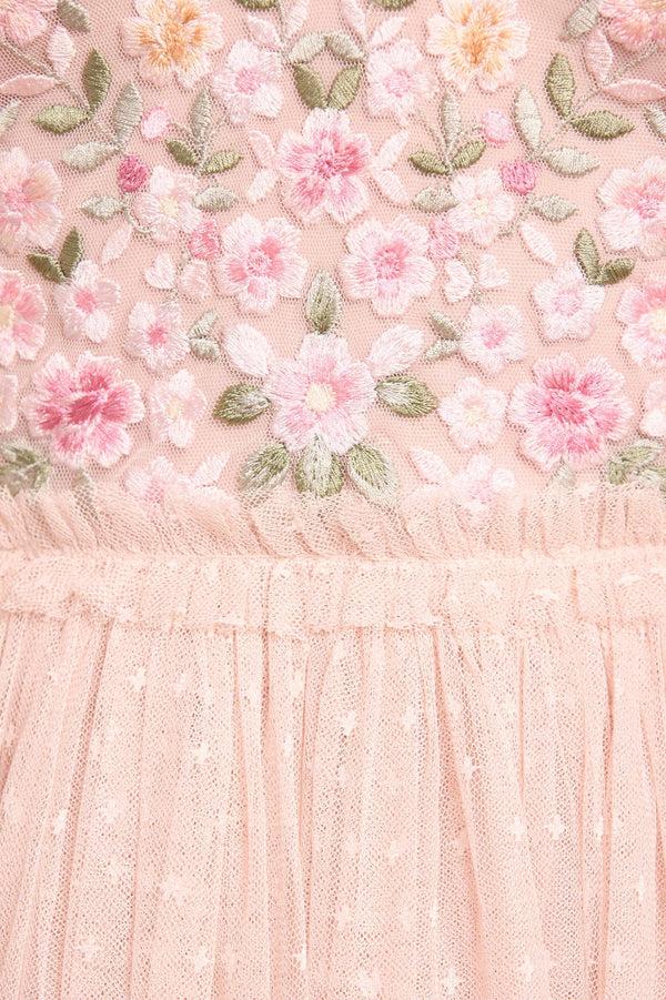 Needle & Thread Rosie Lace Bodice Short Sleeve V-Neck Ankle Gown