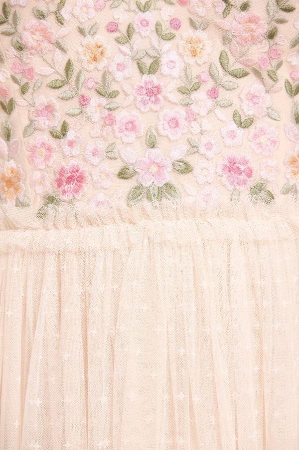 Needle & Thread Rosie Lace Bodice Short Sleeve V-Neck Ballerina Dress