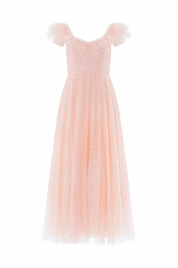 Needle & Thread Scatter Dot Ruffle Backless Ballerina Dress