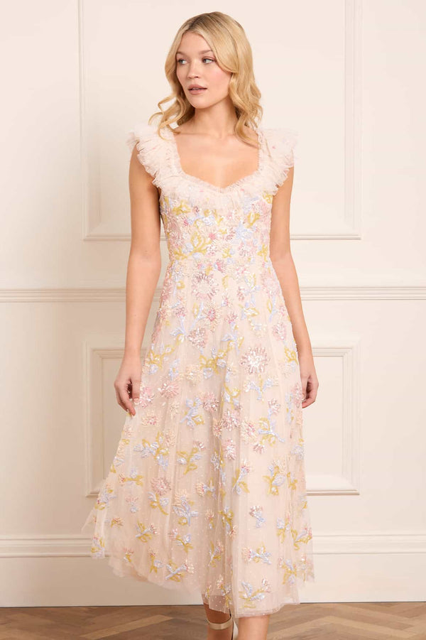 Needle & Thread Sequin Dandelion Ruffle Ballerina Dress
