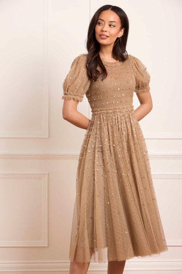 needle & thread Sequin Giselle Smocked Ballerina Dress