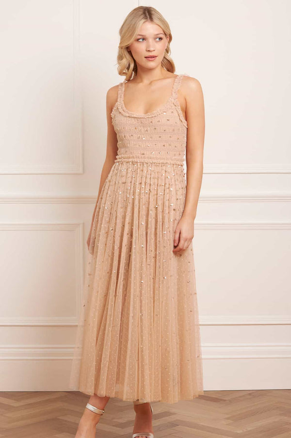Needle & Thread Sequin Giselle Smocked Cami Ankle Gown