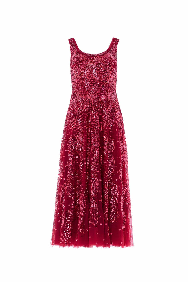 Needle & Thread Sequin Ribbon Scoop Neck Ballerina Dress