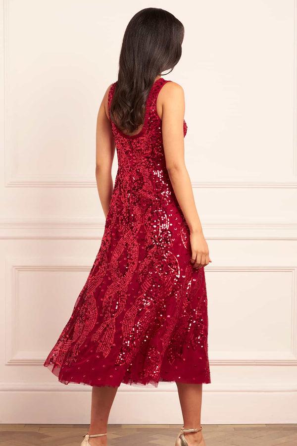 Needle & Thread Sequin Ribbon Scoop Neck Ballerina Dress
