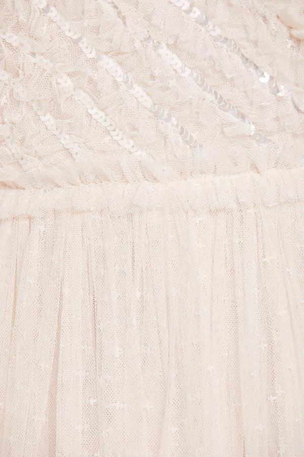 Needle & Thread Spiral Sequin Bodice V-Neck Ankle Gown