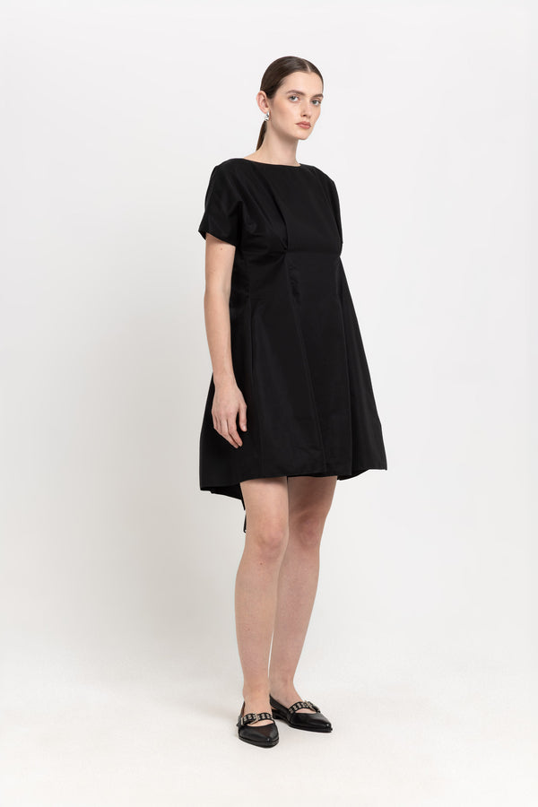 Nehera Black Trench Coat Blend Little Evening Dress With Bow