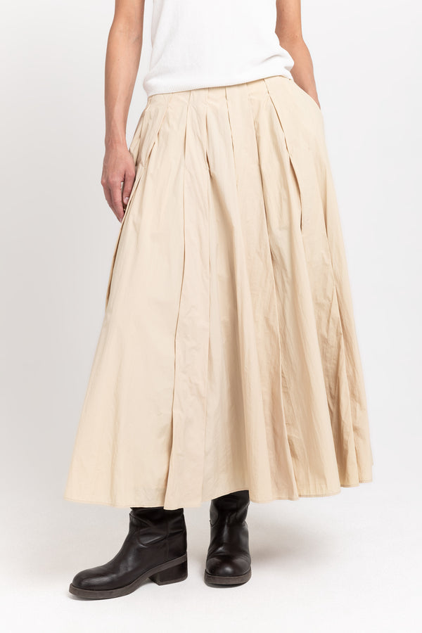 Nehera Butter Beige Crinkle Effect Voluminous Skirt