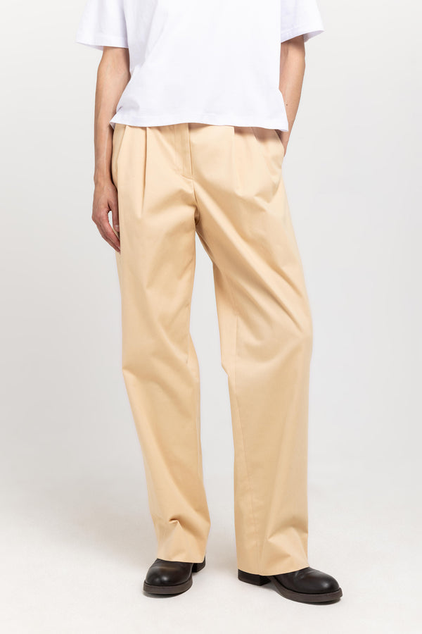 Nehera Butter Beige Peach Cotton Touch Tailored Pants