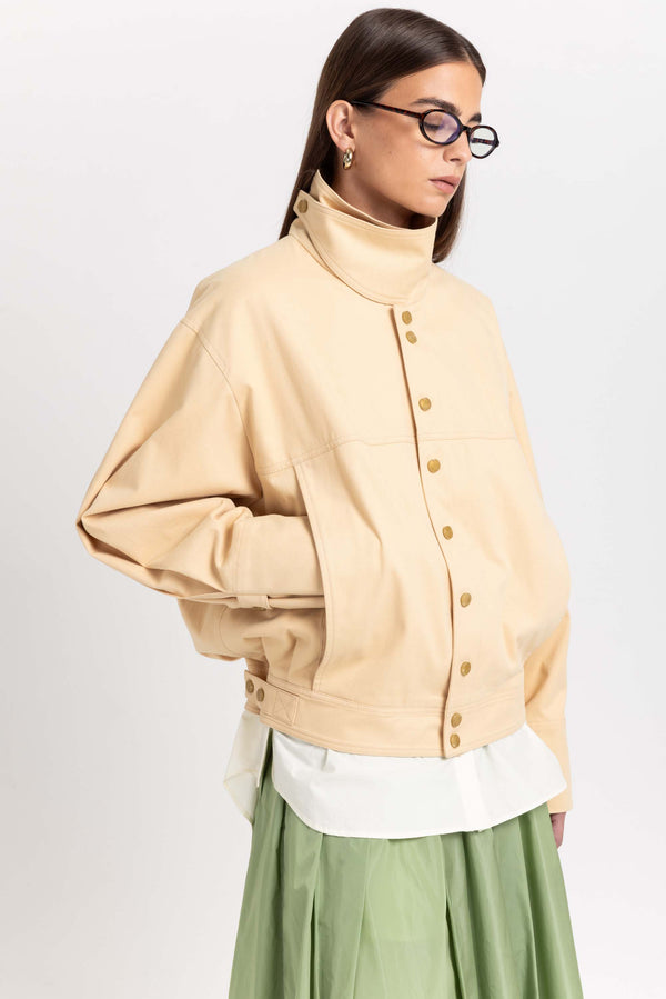 Nehera Butter Beige Soft Touch Cotton Unisex Urban Jacket