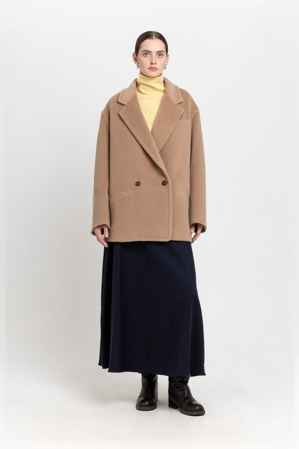 nehera Camel plush superfine wool relaxed short coat