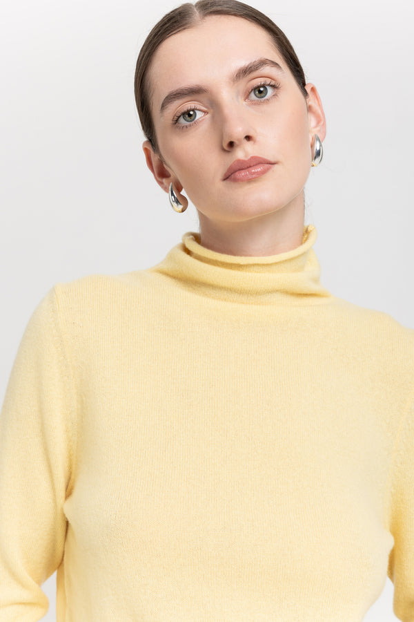 Nehera Daffodil Yellow Cashmere Lightweight Turtleneck