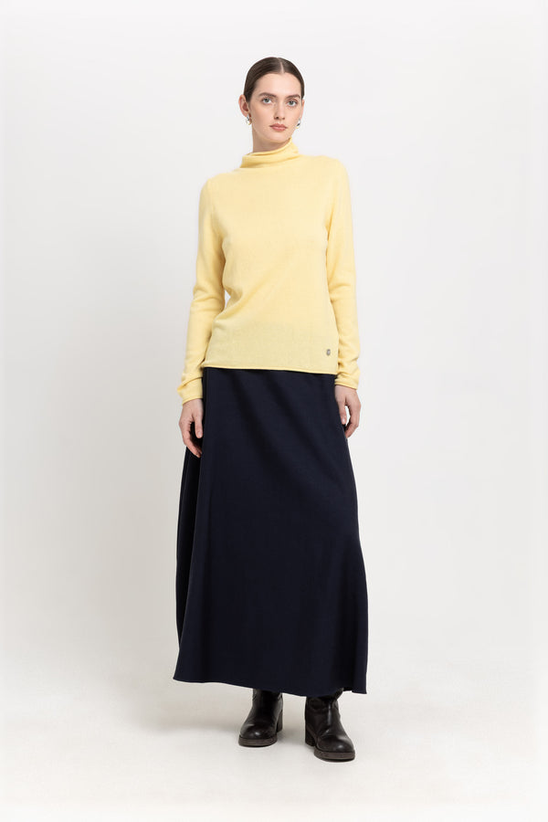 nehera Daffodil yellow cashmere lightweight turtleneck