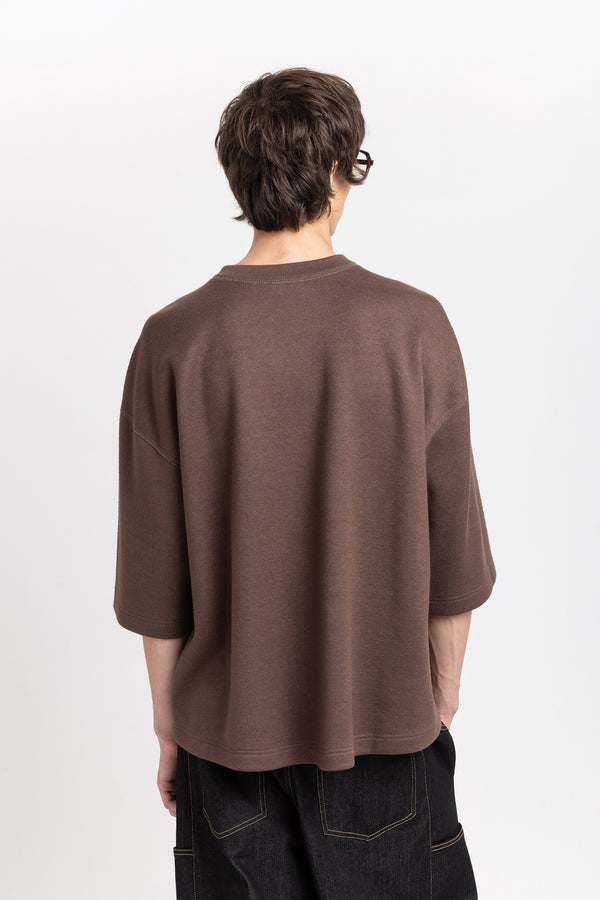 Nehera Earth Brown Double Jersey Short Sleeve Sweatshirt