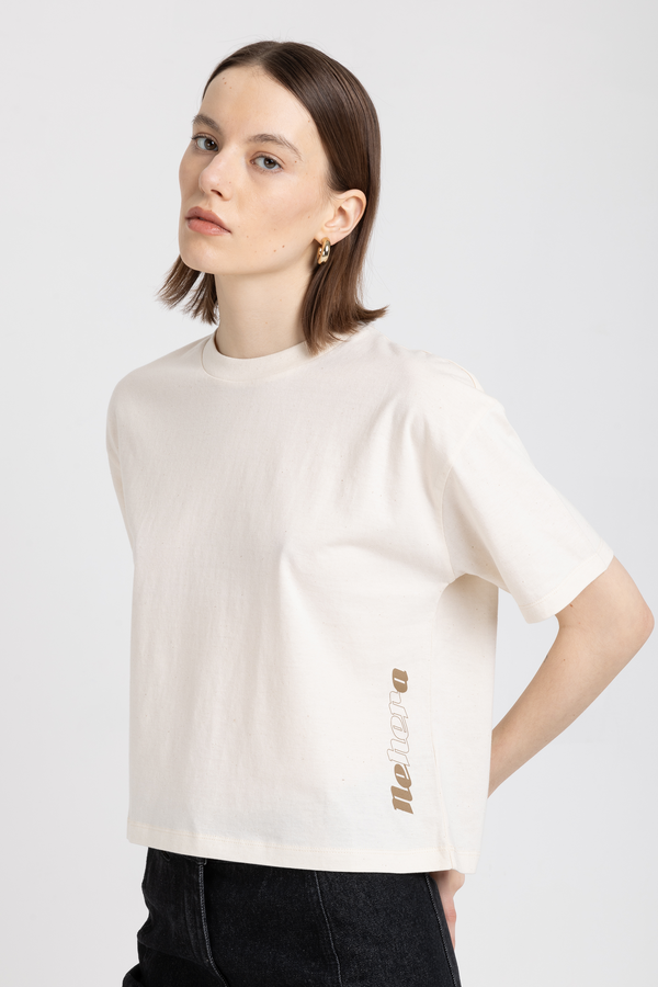 Nehera ‘HERITAGE’’ Natural & Beige Cotton Boxy Fit T-shirt