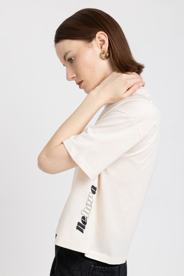 Nehera ‘HERITAGE’ Natural & Black Cotton Boxy Fit T-shirt